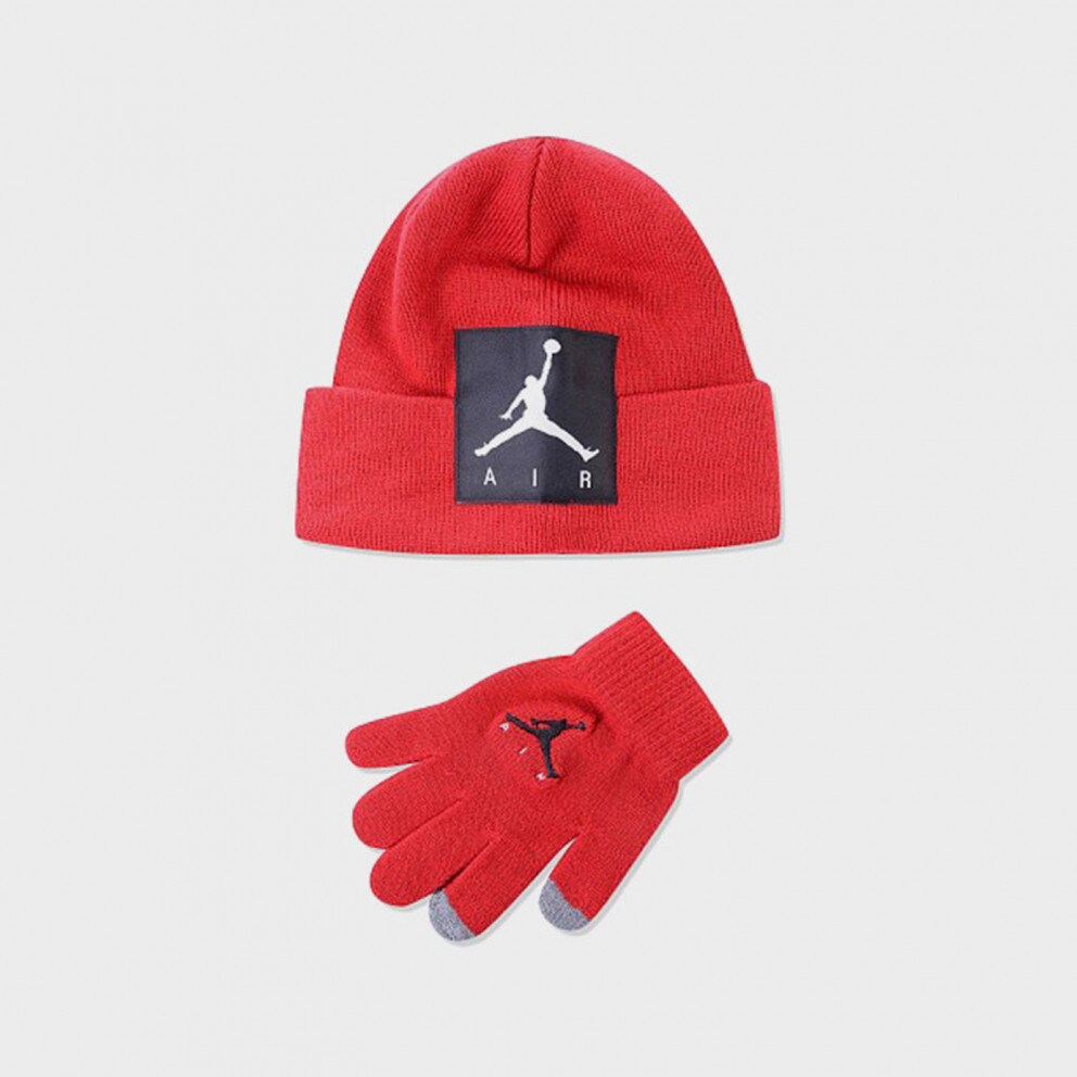 Jordan Offset Patch Beanie Παιδικό Σετ Σκουφάκι με Γάντια