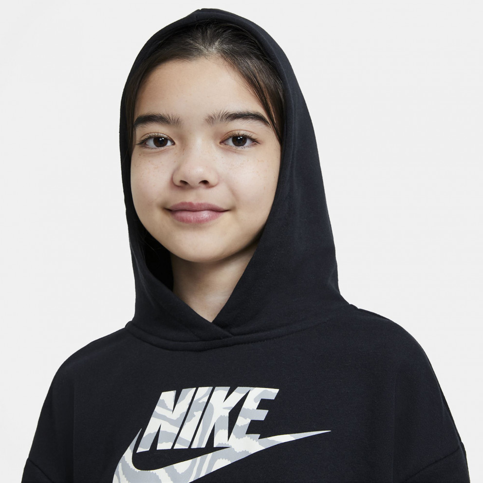 Nike Sportswear Girls' Cropped Παιδική Μπλούζα με Κουκούλα