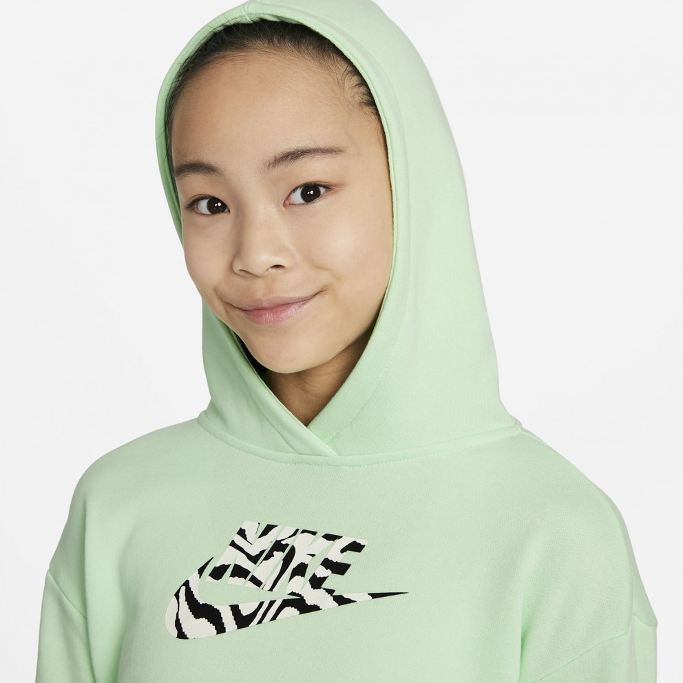 Nike Sportswear Girls' Cropped Παιδική Μπλούζα με Κουκούλα