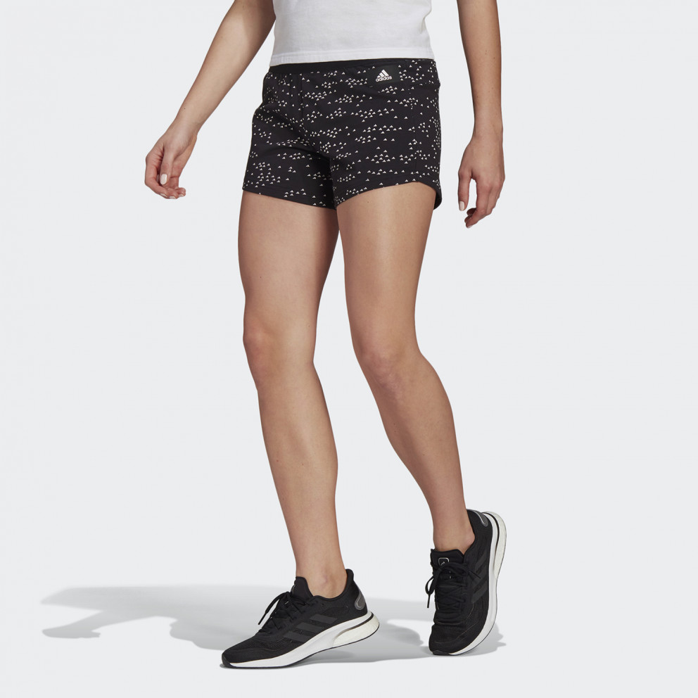 Woman's  Adidas Sportswear Badge Of Sport  Allover-Printed  Shorts