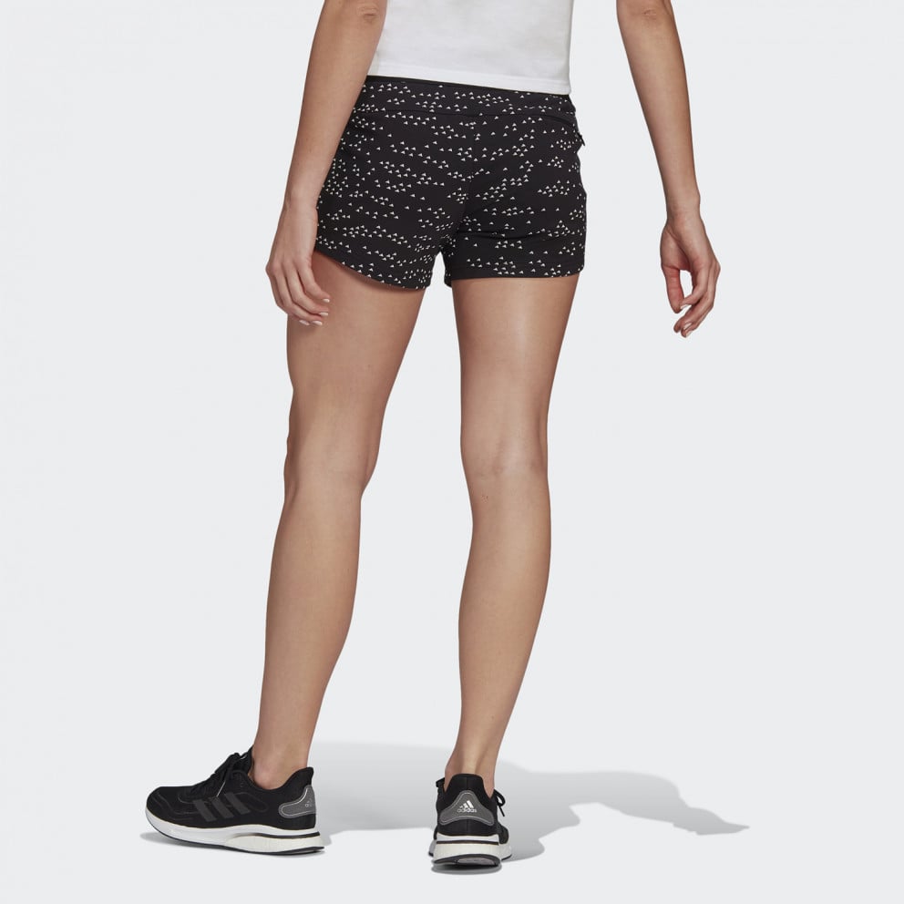 Woman's  Adidas Sportswear Badge Of Sport  Allover-Printed  Shorts