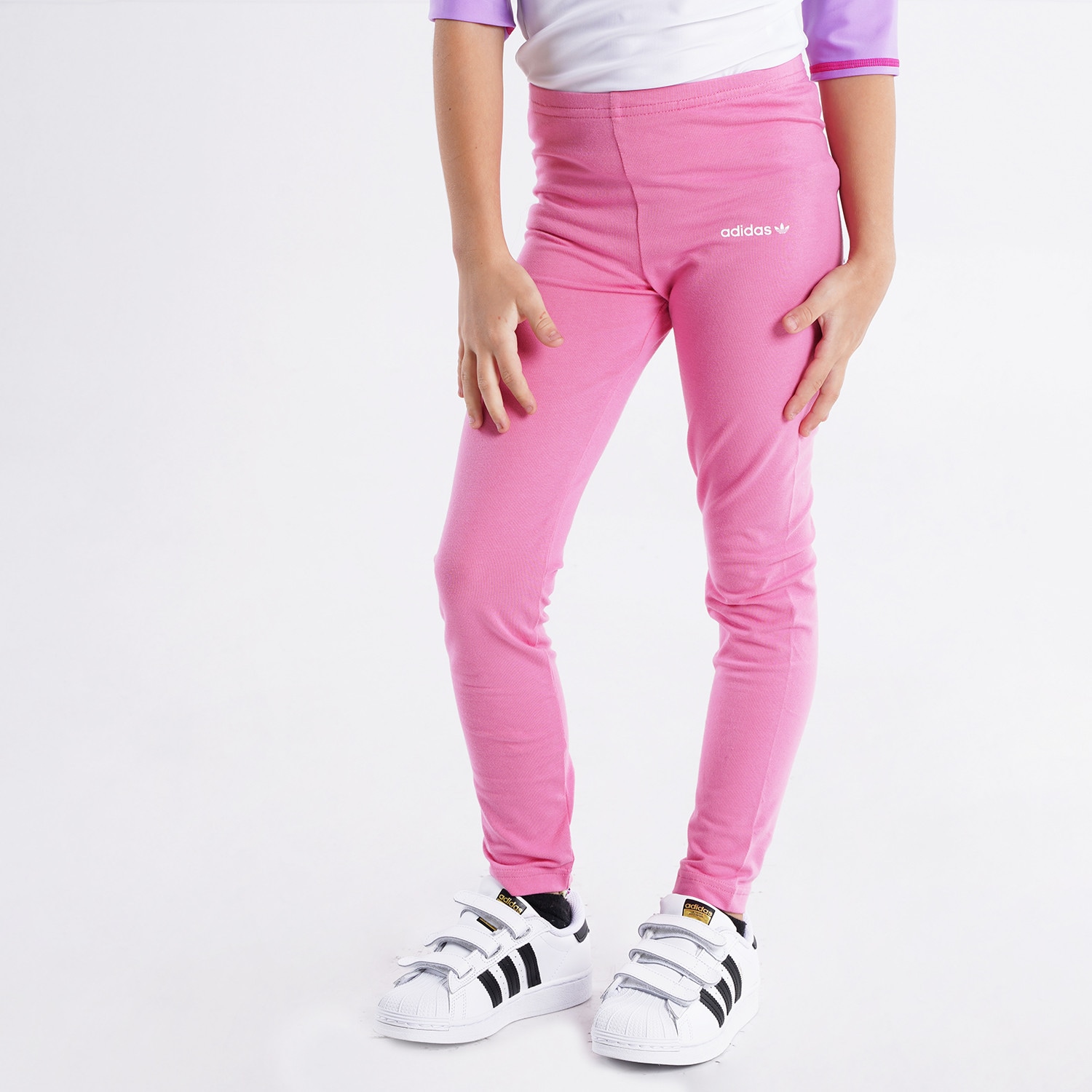 Girls pink deals adidas leggings