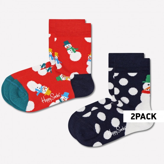 Happy Socks Snowman Kid's Socks 2 Pack