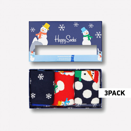 Happy Socks Snowman Unisex Κάλτσες Σετ Δώρου 3-Pack