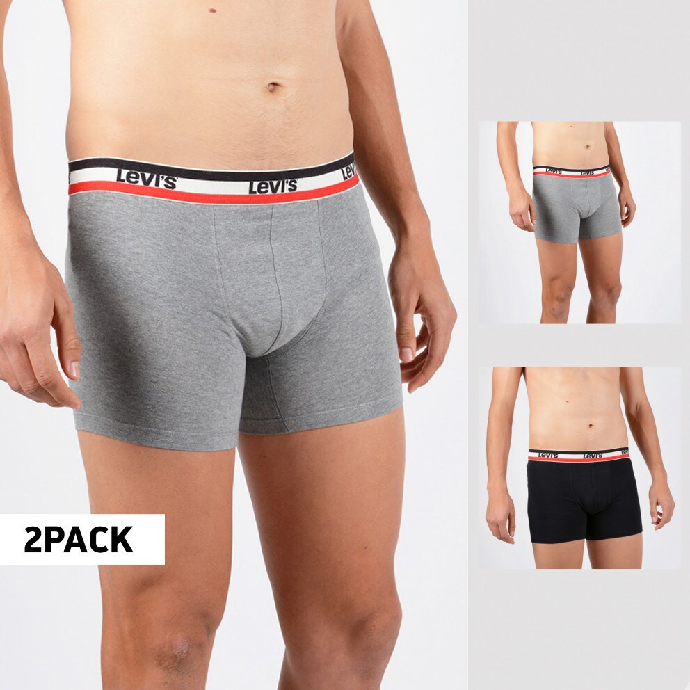 Levis MEN SPRTSWR LOGO BOXER BRIEF 2P black / grey melange 37149-0202