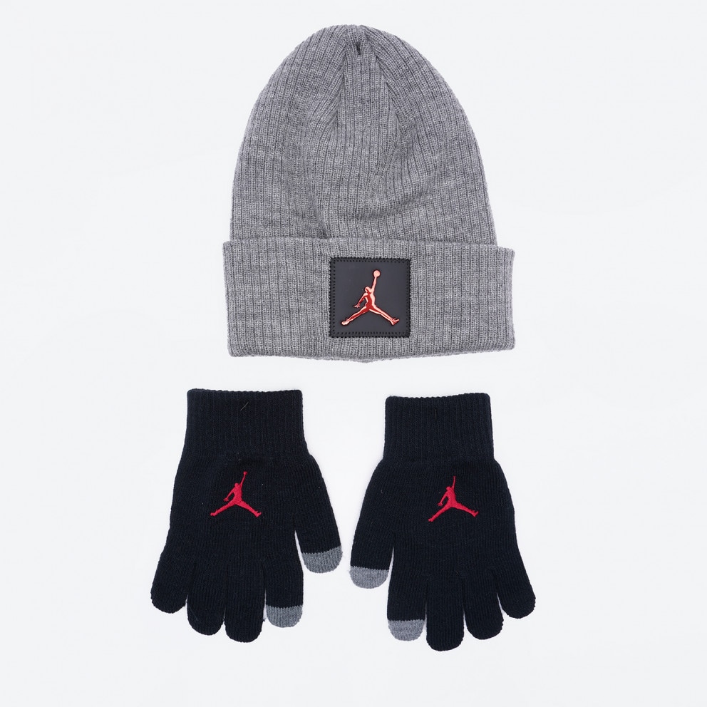 Jordan Metal Jumpman Patch Infant's Set Beanie and Gloves