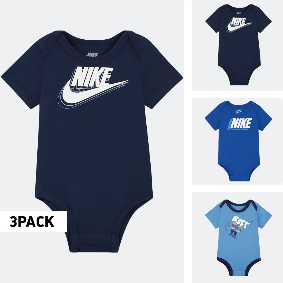 Nike 3 Pack Infants Bodysuit Blue 56J131 B9F
