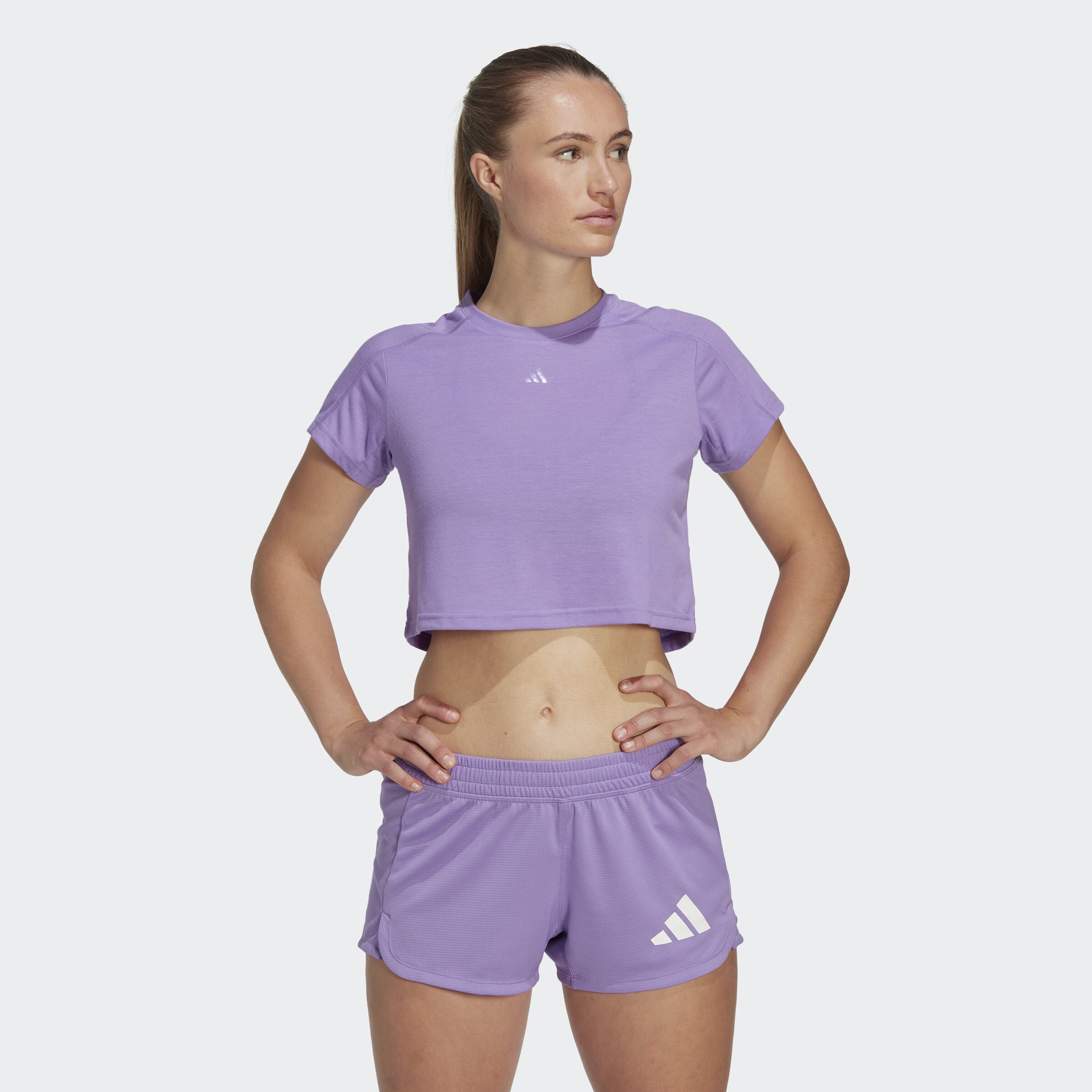 adidas Performance Cropped Women s T Shirt Purple HR7790