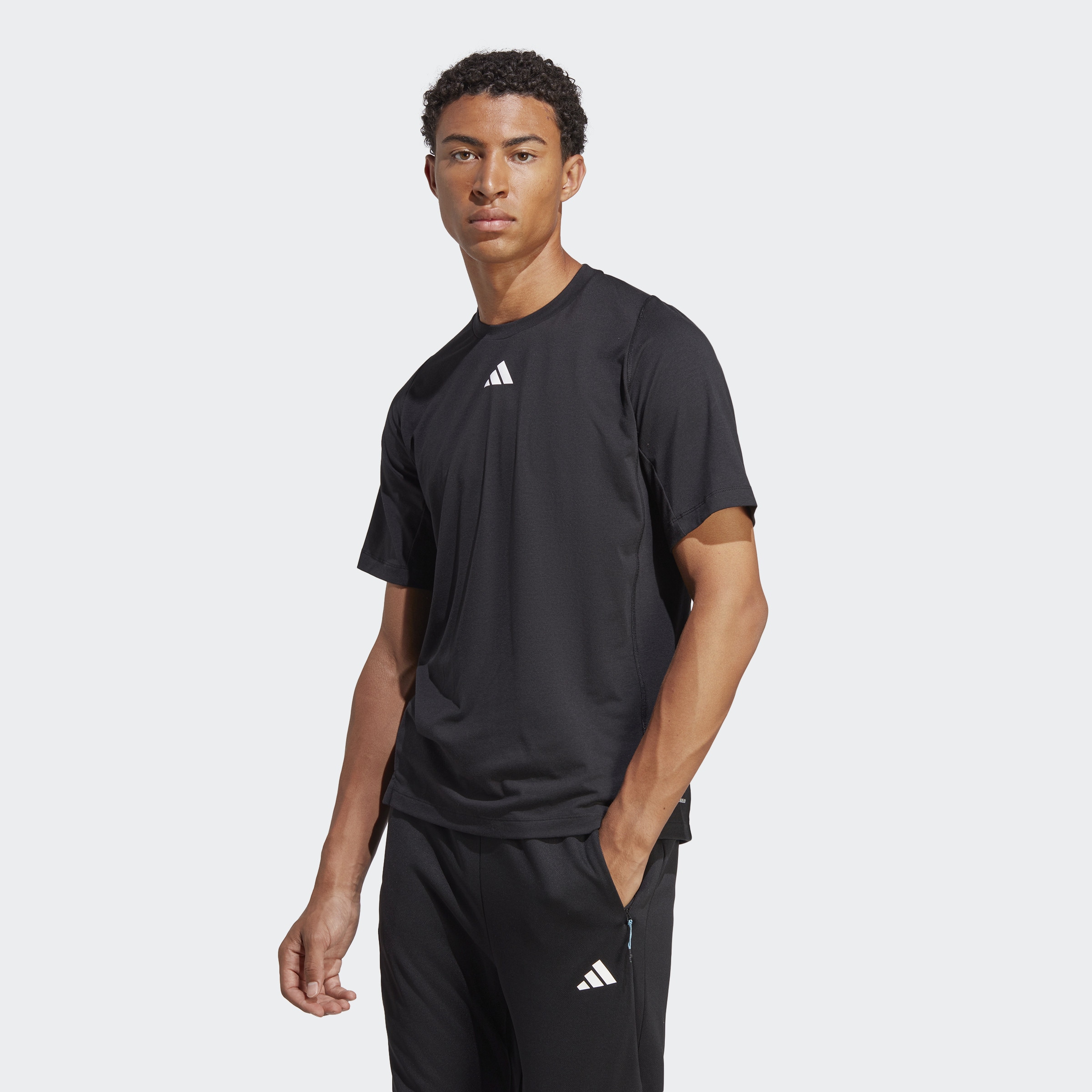 adidas Ti 3Bar Men s T Shirt Black HS7519