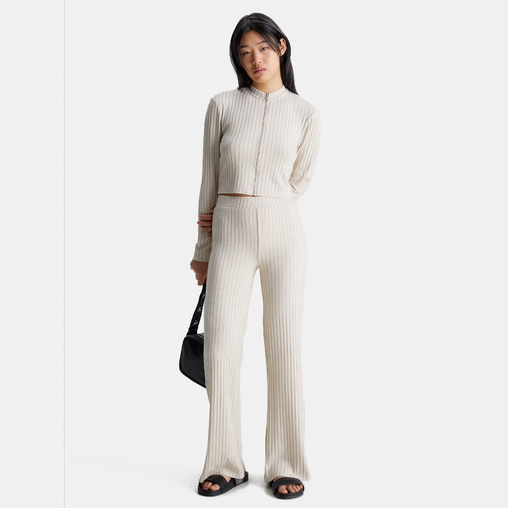 Calvin Klein Ribbed Jersey Flared Women's Track Pants