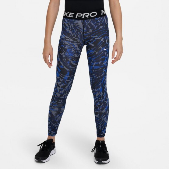 Girls Youth Nike Pro Dri-Fit Leggings Size Small Blue Floral Print