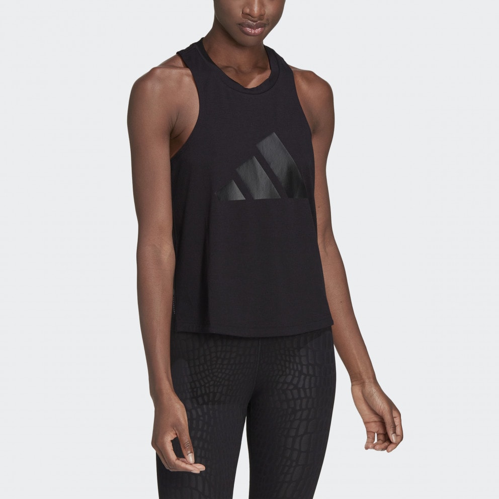 adidas Women's Train Icons 3 Bar Logo Tank Top