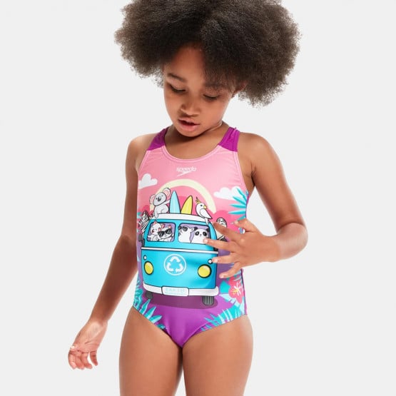 Speedo Girls Digital Printed Kids' Swimsuit