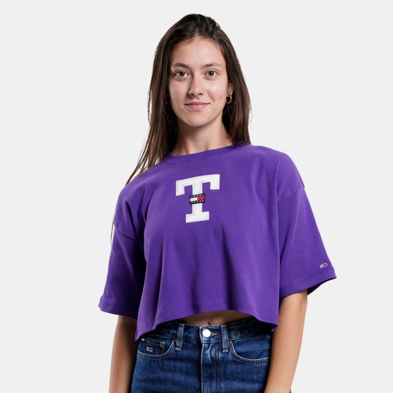 Tommy Jeans Γυναικείο Cropped T-shirt σε Oversized Γραμμή