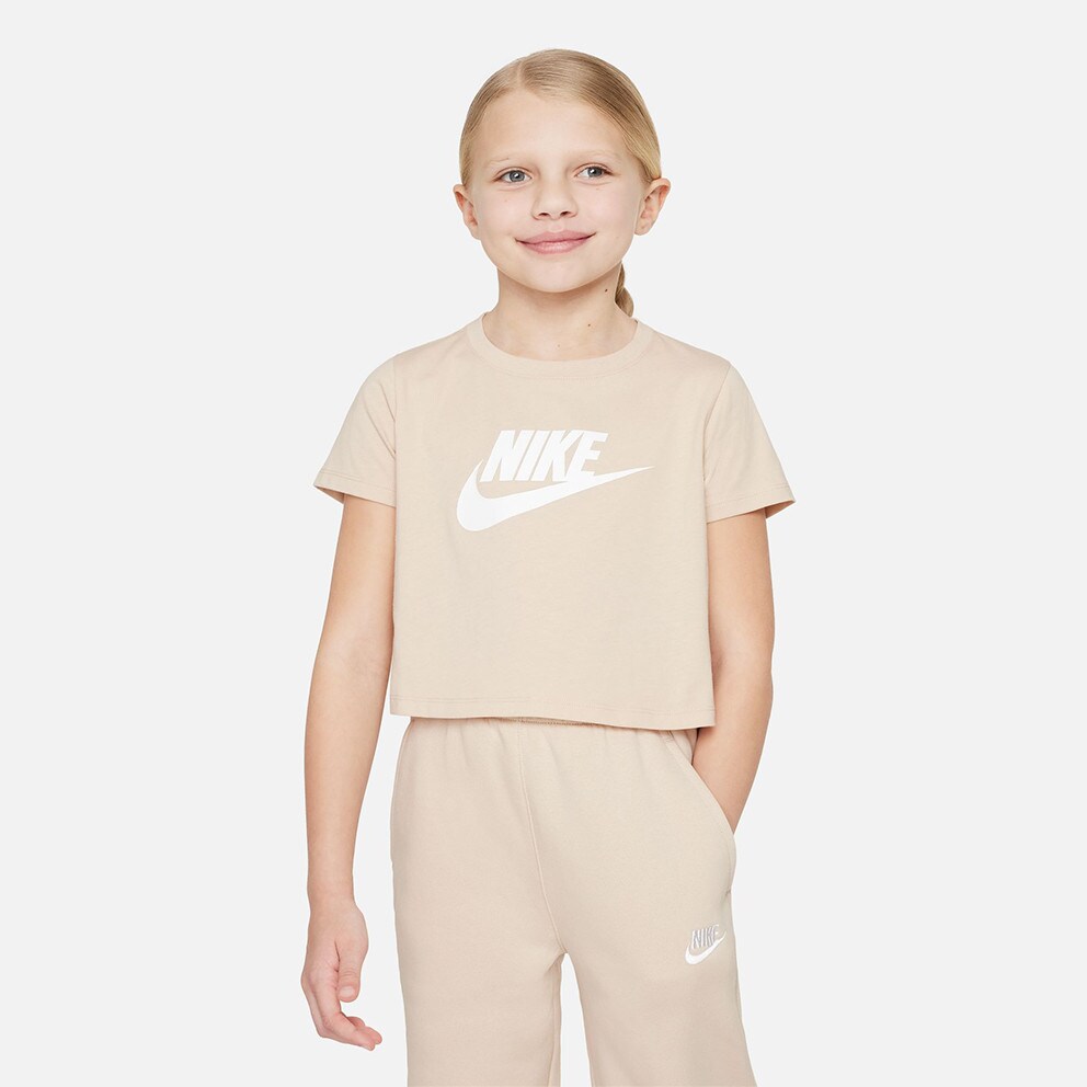 Nike Futura Kids Crop Top T Shirt Beige DA6925 126