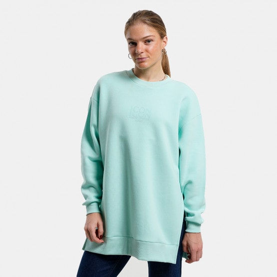 Target Loose  Crewneck Side Slits Fleece "Icon" Women's Sweatshirt