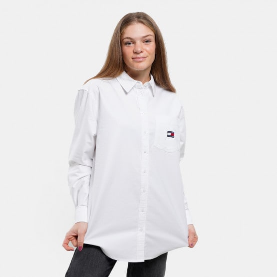 Tommy Jeans Badge Patch Pocket Boyfriend Oxford Relaxed Fit Women’s Shirt
