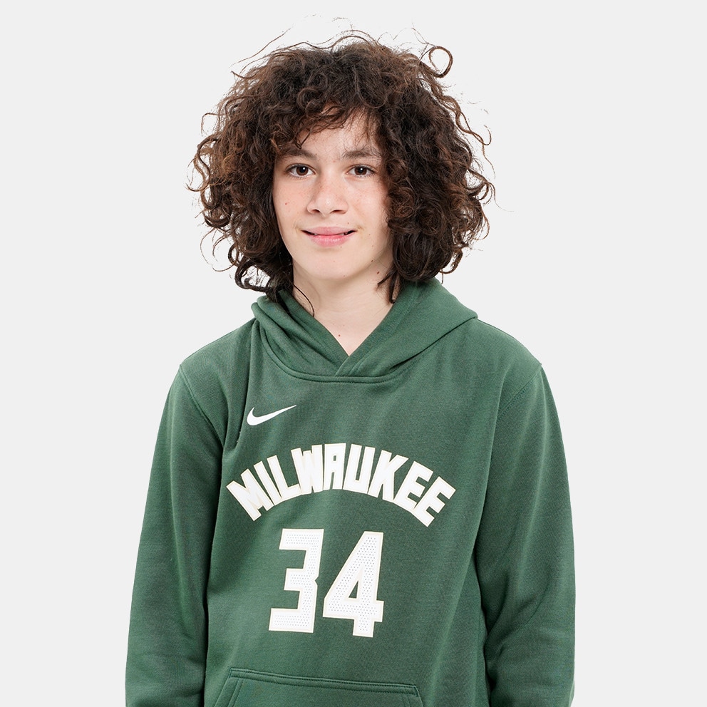 Nike ΝΒΑ Giannis Antetokounmpo Milwaukee Bucks Club Fleece Icon Kids' Hoodie