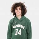 Nike ΝΒΑ Giannis Antetokounmpo Milwaukee Bucks Club Fleece Icon Παιδική Μπλούζα με Κουκούλα