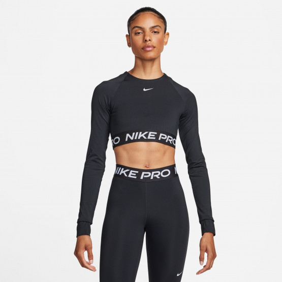 Nike Pro 365 Dri-FIT Γυναικεία Cropped Μπλούζα με Μακρύ Μανίκι