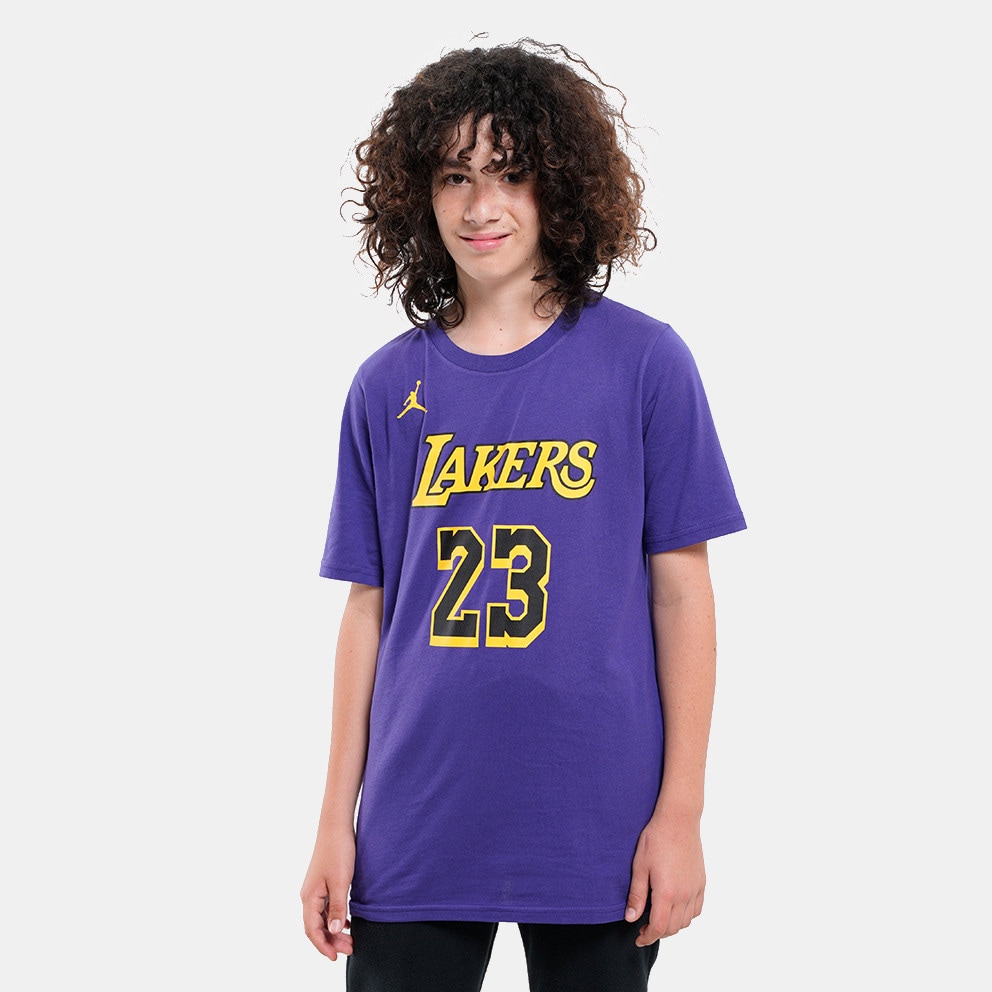 Air Jordan Los Angeles Lakers Lebron James Statement Edition Kids T Shirt Purple EY2B7HDC4 LAK23