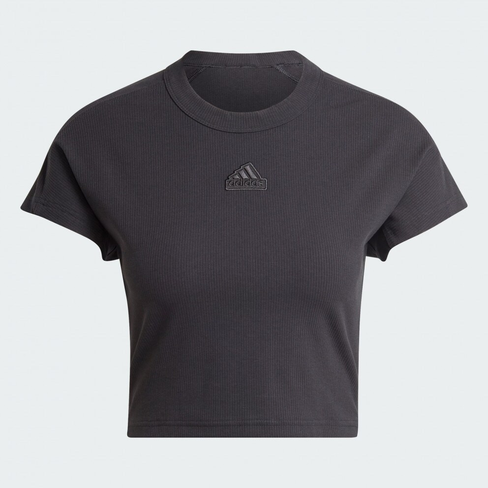 adidas Lounge Ribbed Crop Tee
