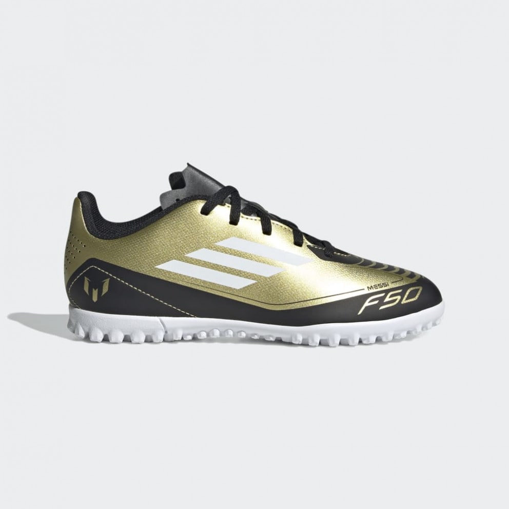 adidas F50 Club Tf Kids Football Shoes Gold Black IG9297