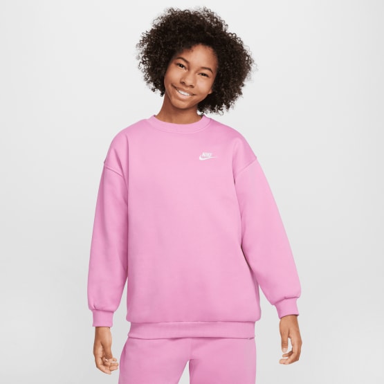 Nike Streetwear Club Fleece Oversized Crew LBR Kids' Long Sleeve Shirt