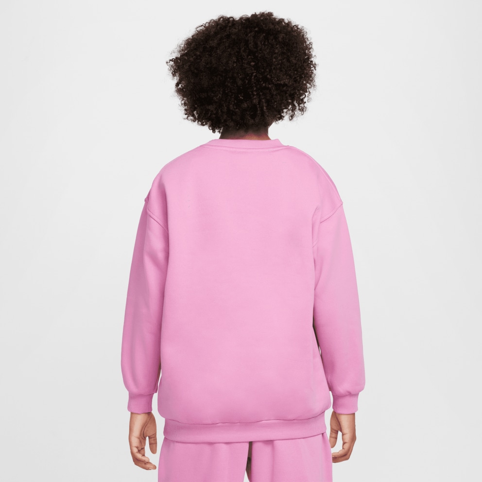 Nike Streetwear Club Fleece Oversized Crew LBR Kids' Long Sleeve Shirt