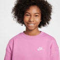 Nike Streetwear Club Fleece Oversized Crew LBR Kids' Long Sleeve Shirt