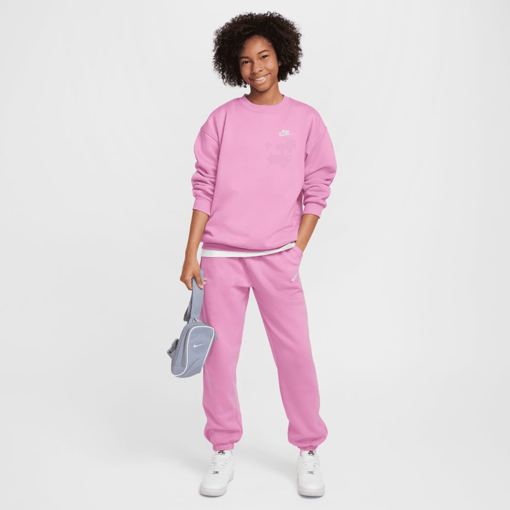 Nike Streetwear Club Fleece Oversized Crew LBR Kids' Long Sleeve Shirt