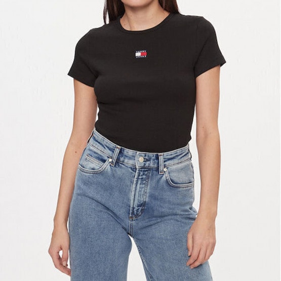Tommy Jeans Slim Badge Rib Γυναικείο T-Shirt