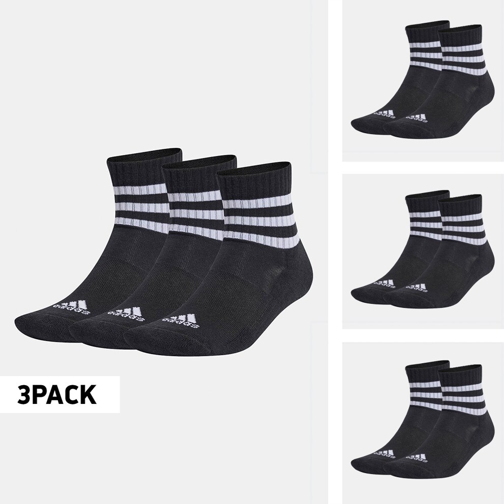 adidas 3-Stripes Cushioned Sportswear Mid-Cut Socks 3 Pai