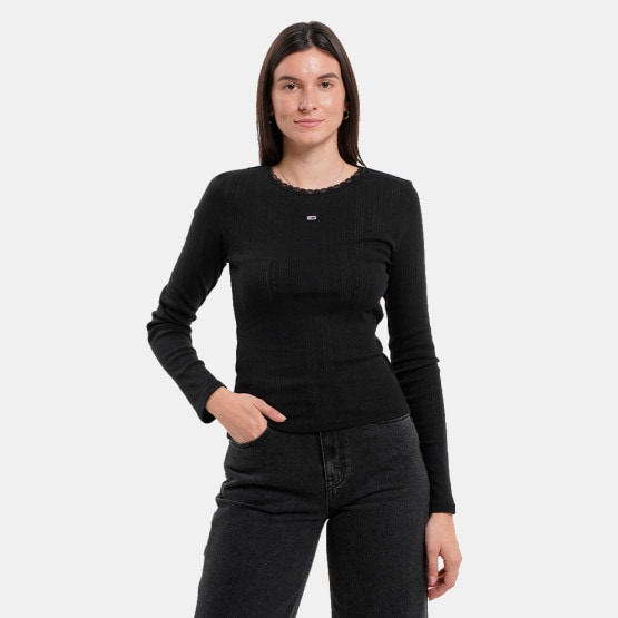 Tommy Jeans Slim Pointelle Women's Longsleeve Shirt