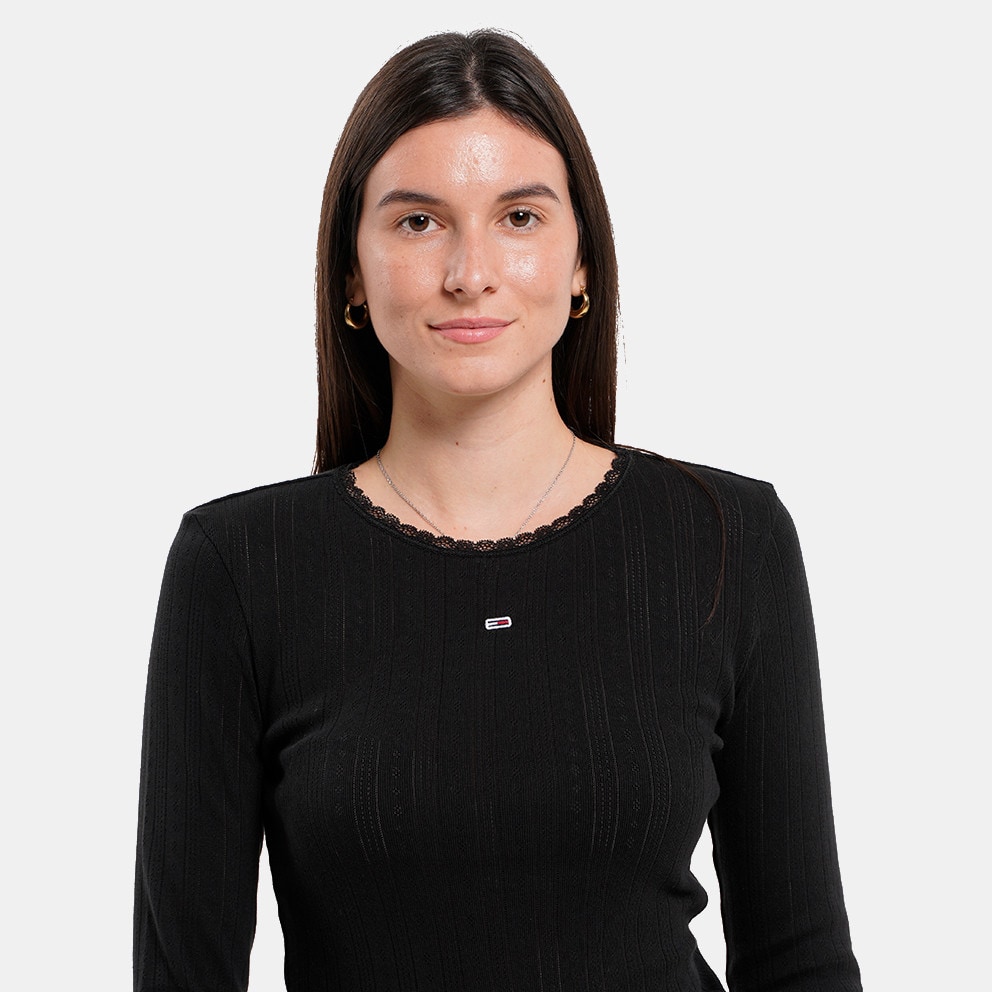 Tommy Jeans Slim Pointelle Women's Longsleeve Shirt