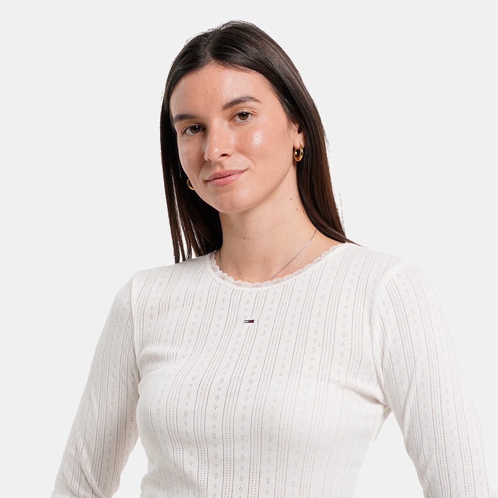 Tommy Jeans Slim Pointelle Women's Longsleeve Shirt