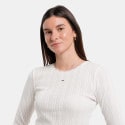 Tommy Jeans Slim Pointelle Women's Longsleeve Shirt