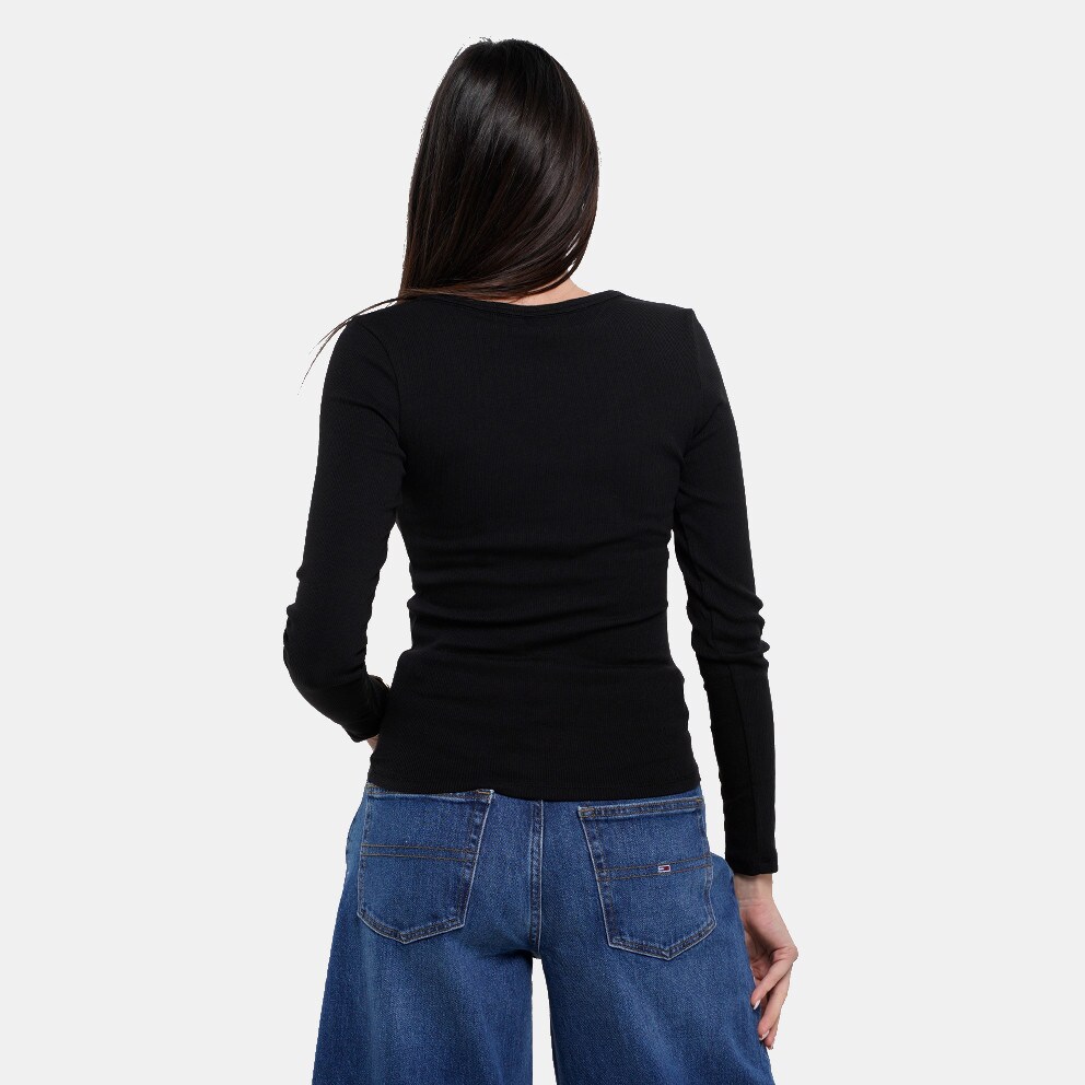 Tommy Jeans Slim Essential Rib V Neck Women's Shirt