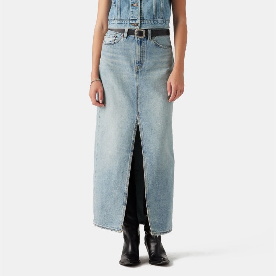 Levi's Ankle Column Skirt Med Indigo - Worn In