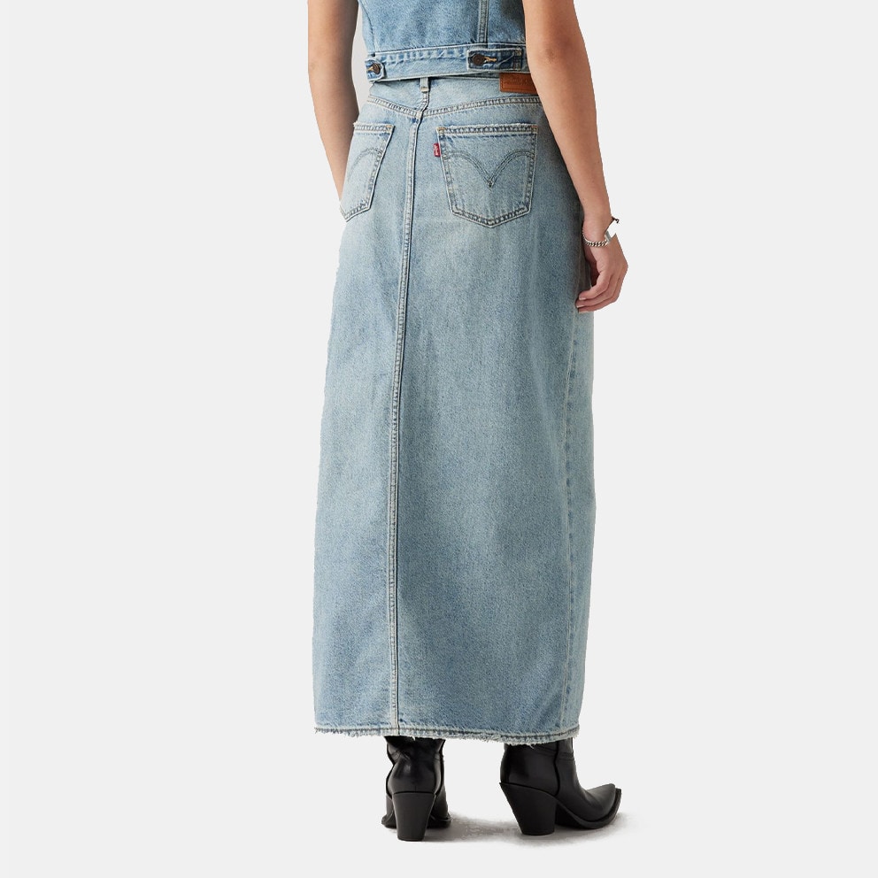 Levi's Ankle Column Skirt Med Indigo - Worn In